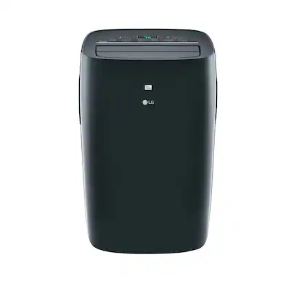 Front. LG - 400 Sq. Ft. Smart Portable Air Conditioner - Black.