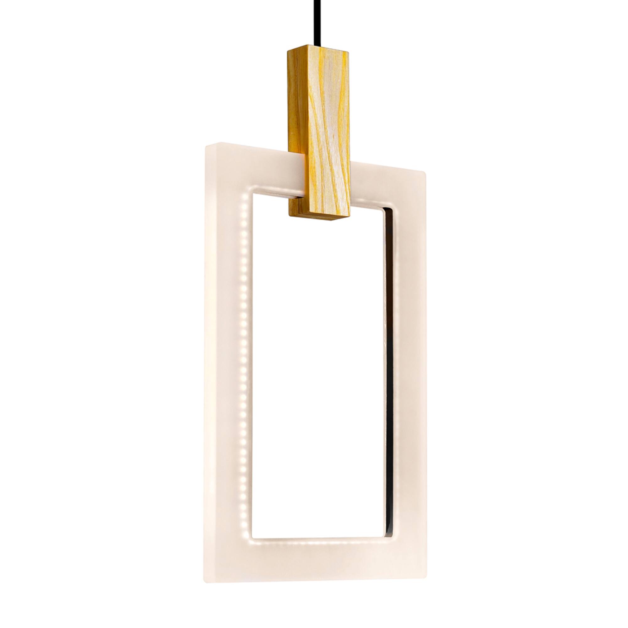 Alt View 1. CWI Lighting - Anello LED Pendant With White Oak Finish - White Oak.