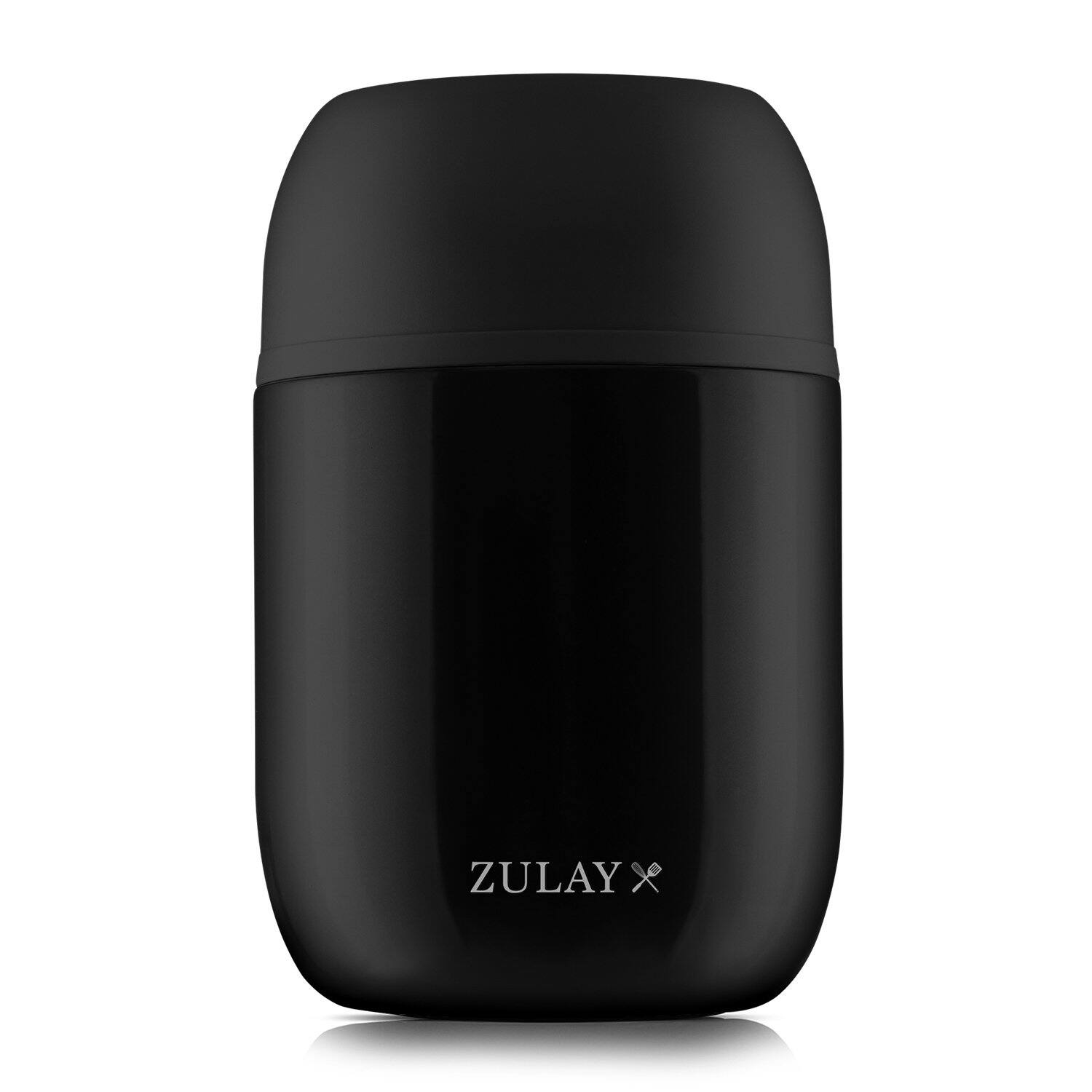 Front. Zulay Kitchen - Zulay Kitchen 16oz Stainless Steel Vacuum Insulated Food Jar for Hot Foods and Soups - Black.