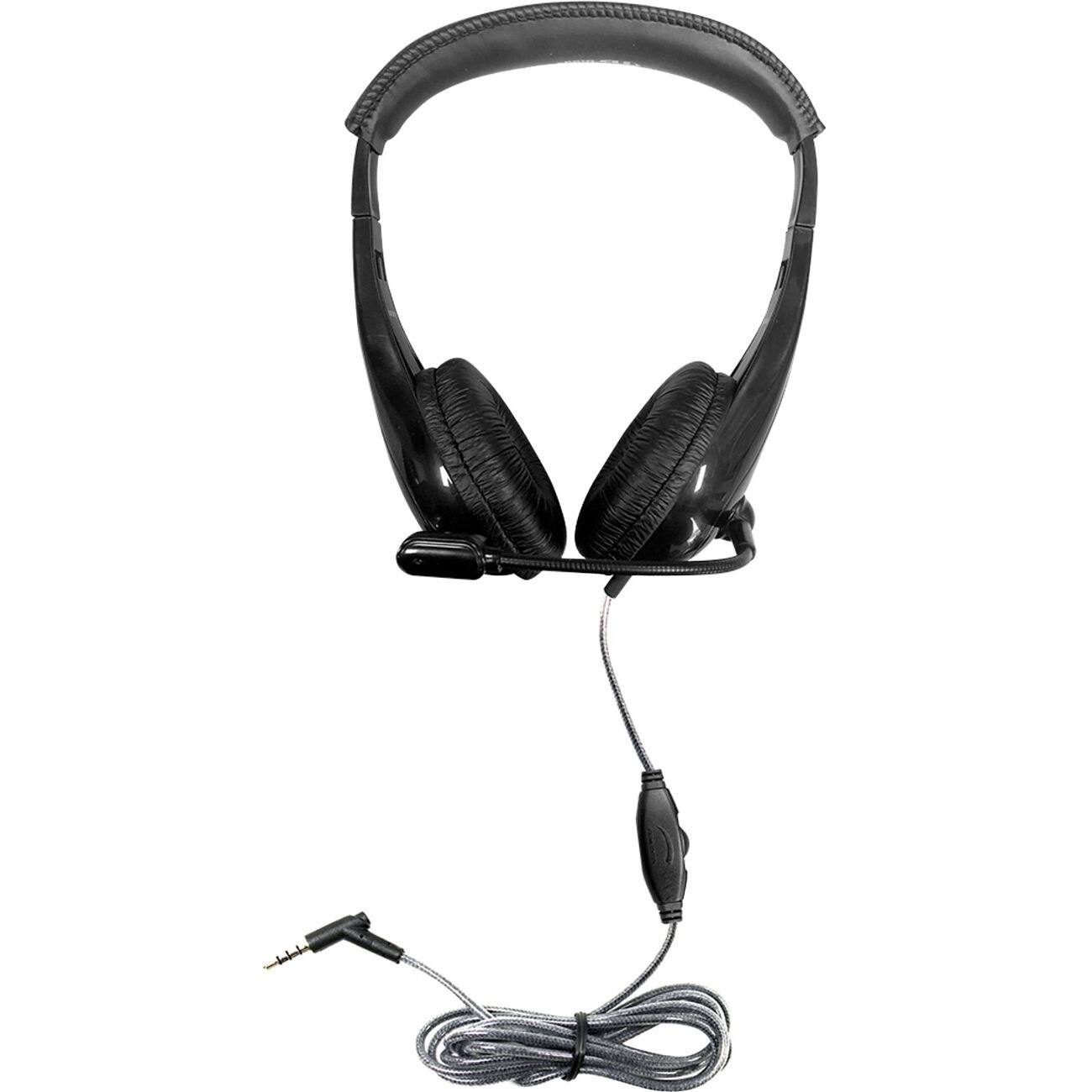 Alt View 1. Hamilton Buhl - Hamilton Buhl Motiv8 Mid-Sized Headset With Gooseneck Mic And In-line Volume Control - Stereo - Wired - 32 Ohm - 50 Hz - Black.