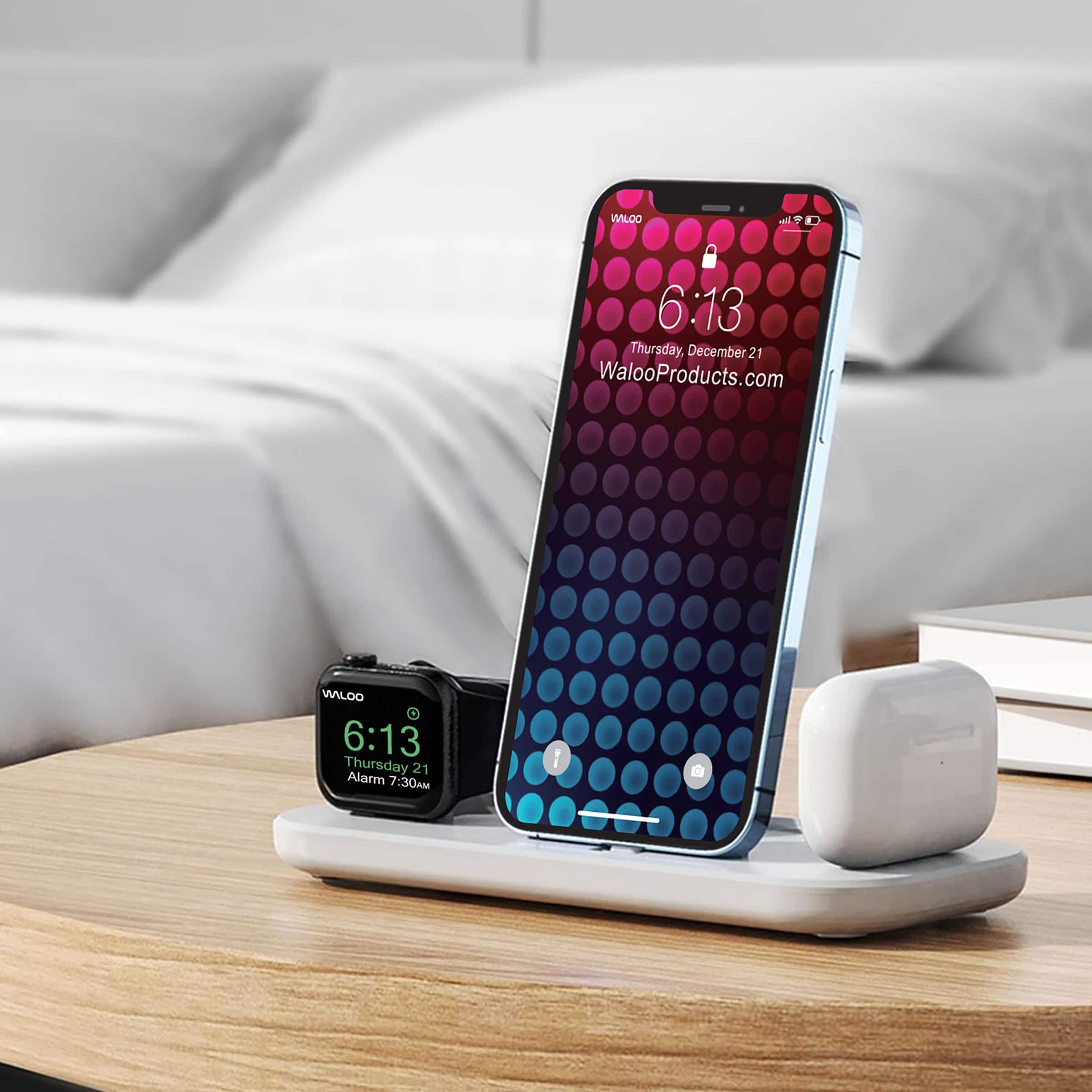 Waloo - Portable & Foldable Charging Dock For iPhone, Apple Watch & AirPods (Compatible With Lightning Devices)