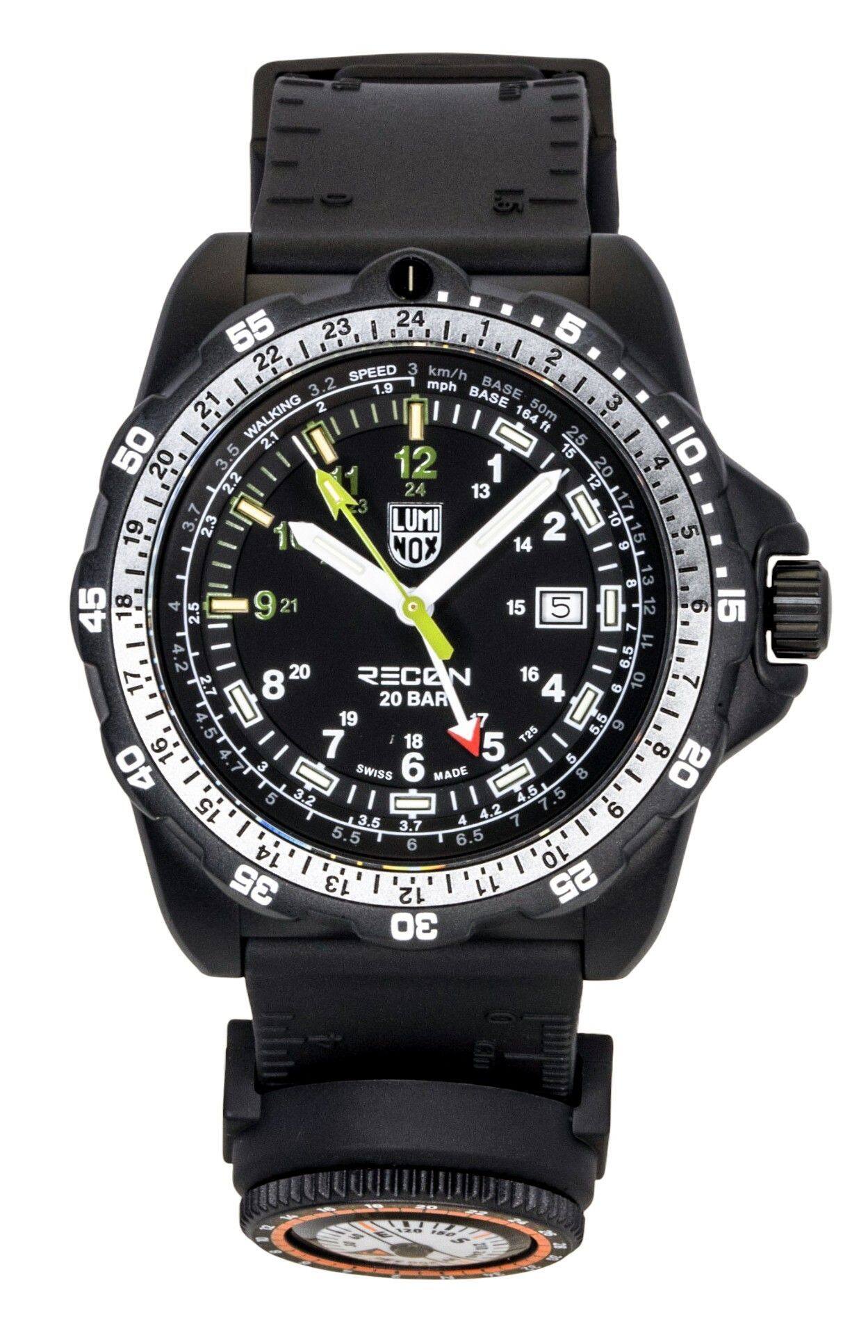 Luminox - Recon Nav Spec GMT Rubber Strap Dial Quartz Diver's XL.8837.SET 200M Men's Watch - Black