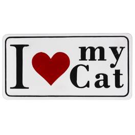 Ganz - I Love My Cat Enamel Wall Decoration 19.75 x 10.25 Inch - White