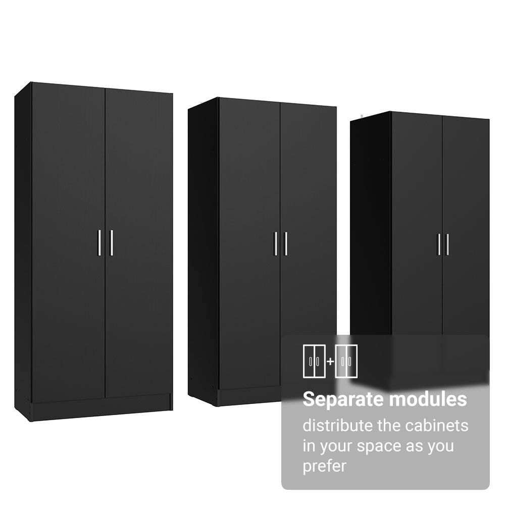 Separate modules distribute the cabinets in your space as you prefer