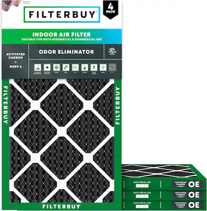 MADE IN THE USA
FILTERBUY
INDOOR AIR FILTER
SUITABLE FOR BOTH RESIDENTIAL & COMMERCIAL USE
ACTIVATED CARBON
+ MERV 8
ODOR ELIMINATOR
4 PACK
FILTERBUY
DATE INSTALLED
ACTIVATED CARBON + MERV 8
FILTERBUY
DATE INSTALLED
ACTIVATED CARBON + MERV 8
FILTERBUY
DATE INSTALLED
ACTIVATED CARBON + MERV 8