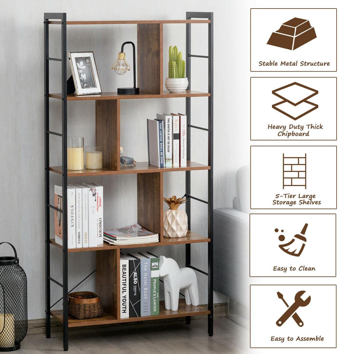 Stable Metal Structure, Heavy Duty Thick Chipboard, S-Tier Large Storage Shelves, Easy to Clean, Easy to Assemble.