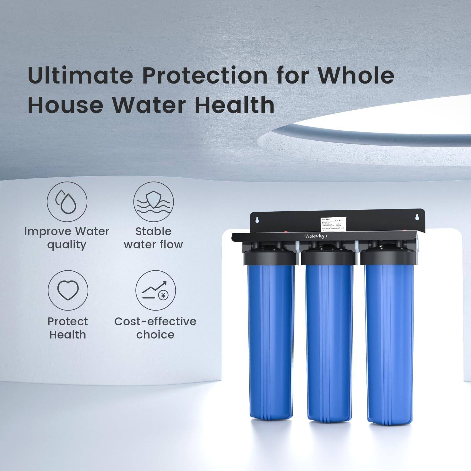 Ultimate Protection for Whole House Water Health

- Improve Water quality
- Stable water flow
- Protect Health
- Cost-effective choice