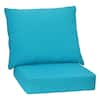 Front. Costway - Costway 2PCS Deep Seat Chair Cushion Pads Set Indoor Outdoor W/ Rope Belts - Turquoise.