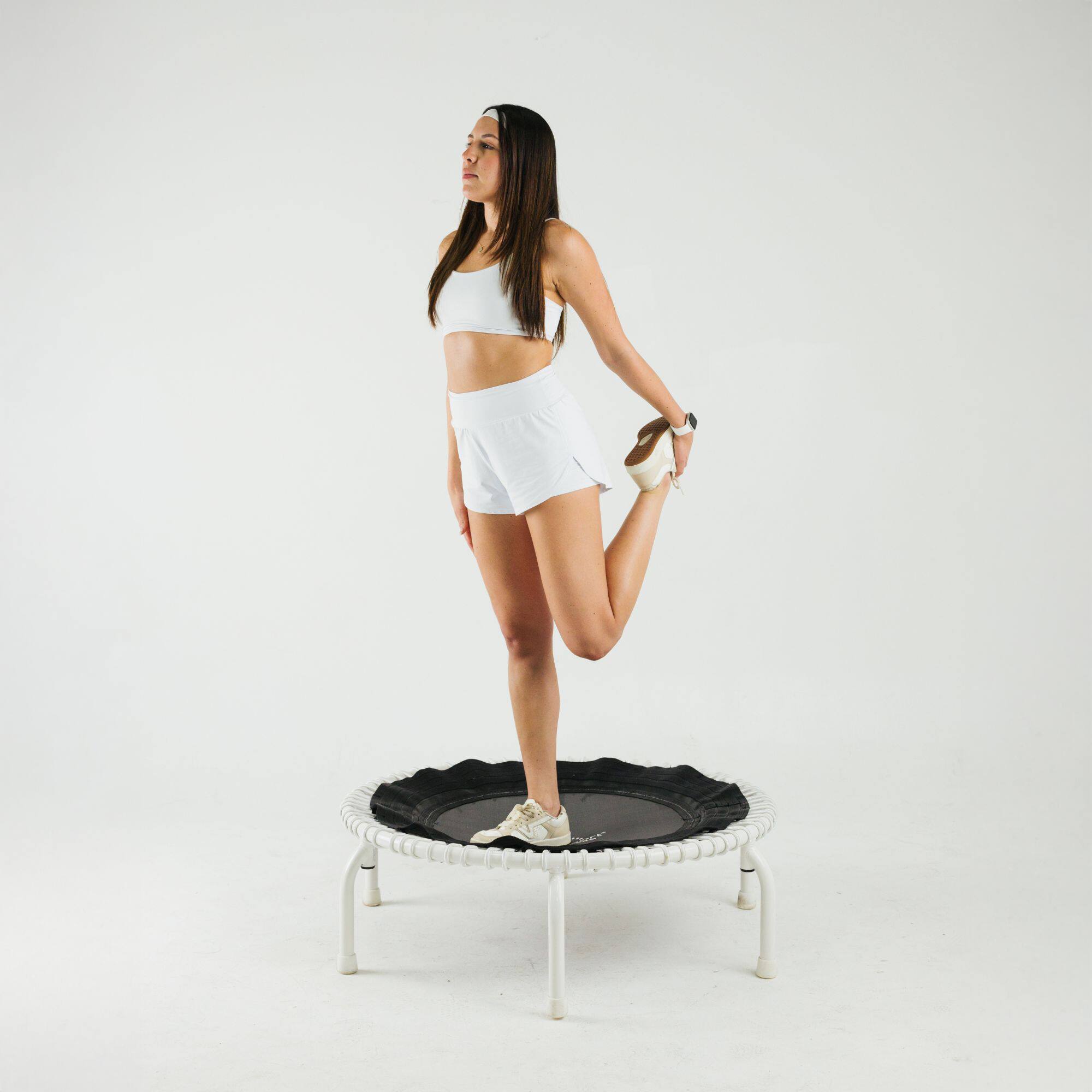 Alt View 7. JumpSport - JumpSport 350 PRO Fitness Trampoline, Cardio Workout Equipment, 39 Inch, Elevate - White.