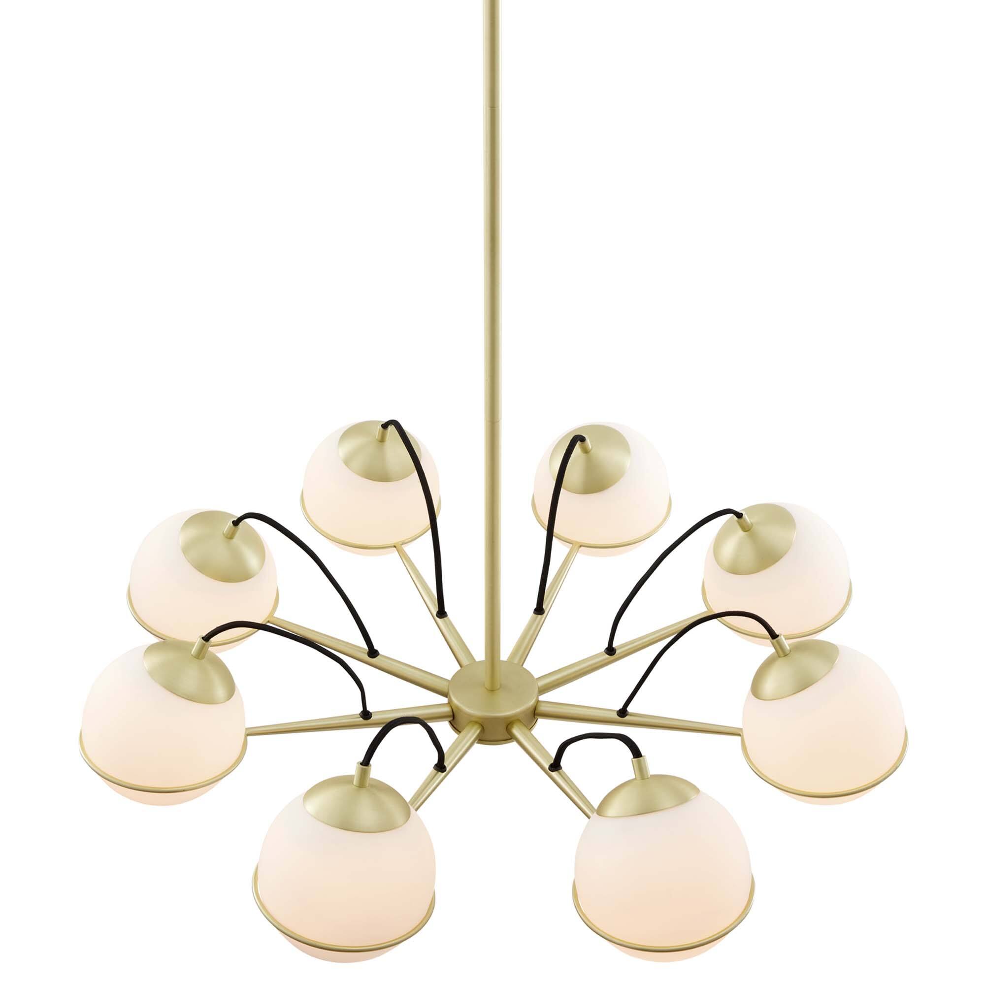 Alt View 4. Modway - Hanna 8-Light Chandelier by Modway - Opal Gold.