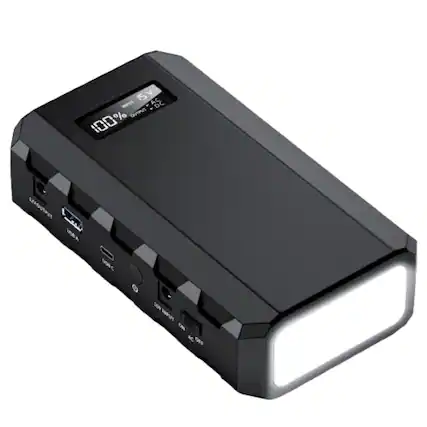 Sure, here is the corrected and grouped text from the image:
- 15V AC/DC
- 100%
- USB A
- USB C
- DC INPUT
- AC OUTPUT