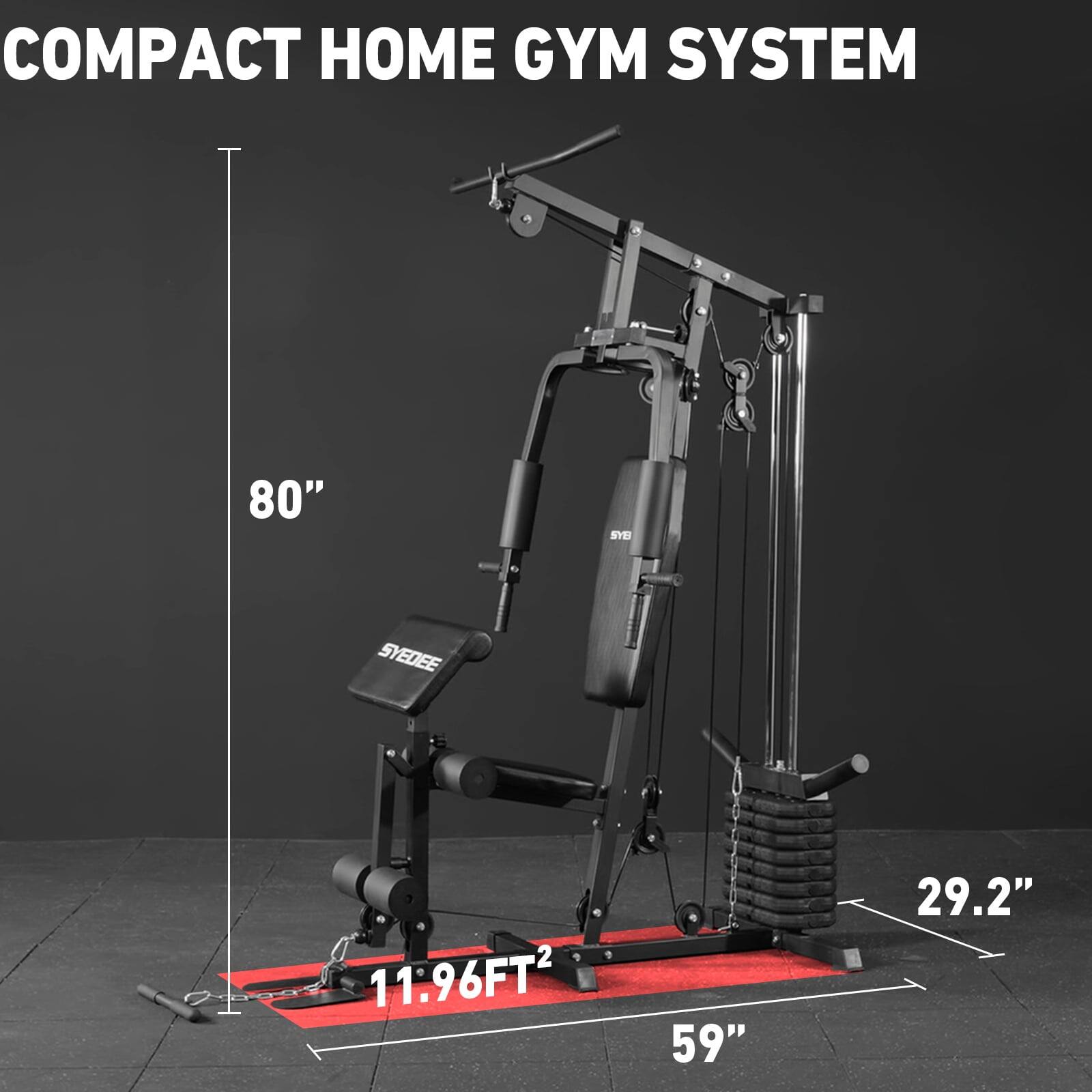 COMPACT HOME GYM SYSTEM

80"

11.96FT²

59"

29.2"
