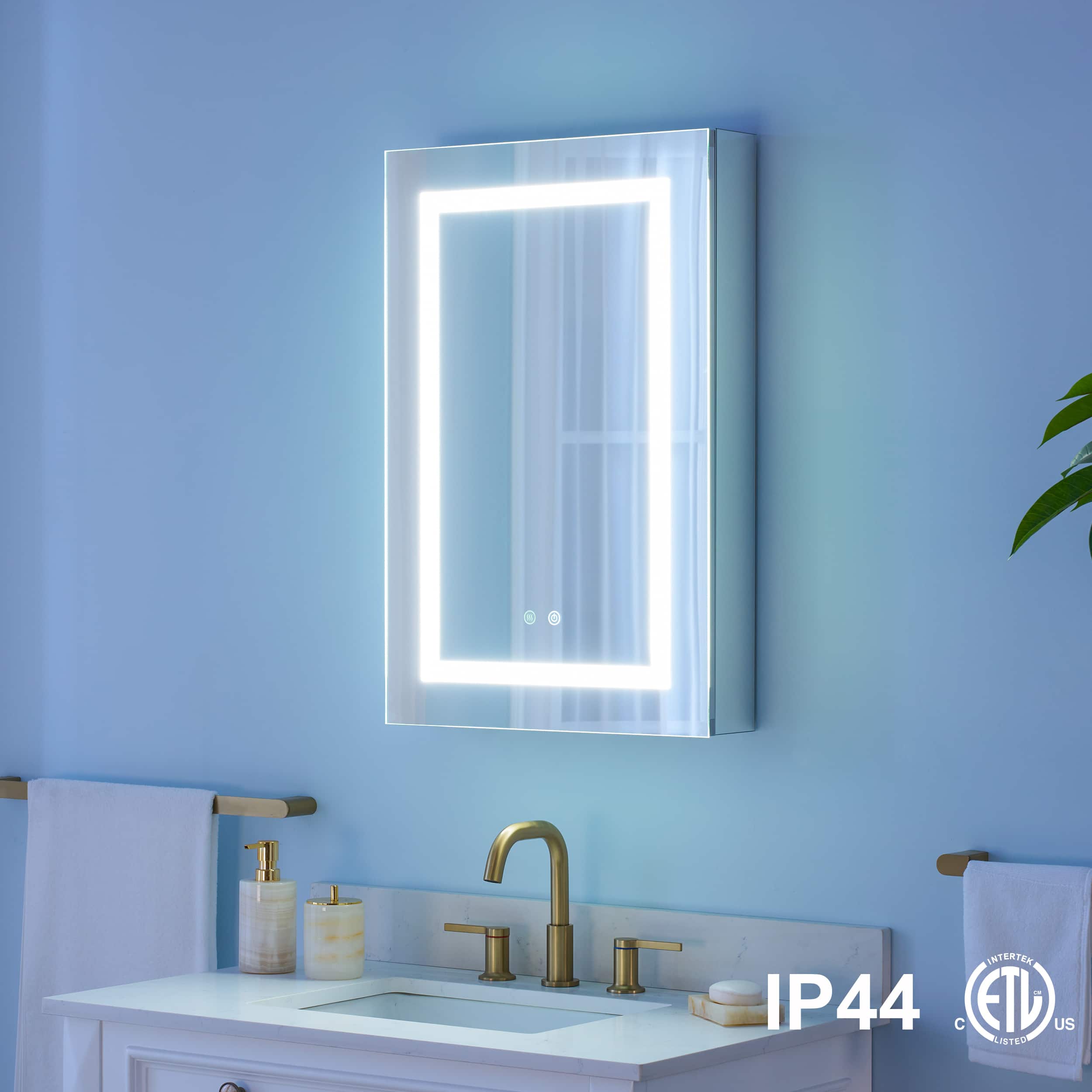 WELLFOR - 20 in. W x 30 in. H Rectangular Aluminum Recessed or Surface Mount Medicine Cabinet with Mirror and Lighted - Silver price history on PriceWatchPro