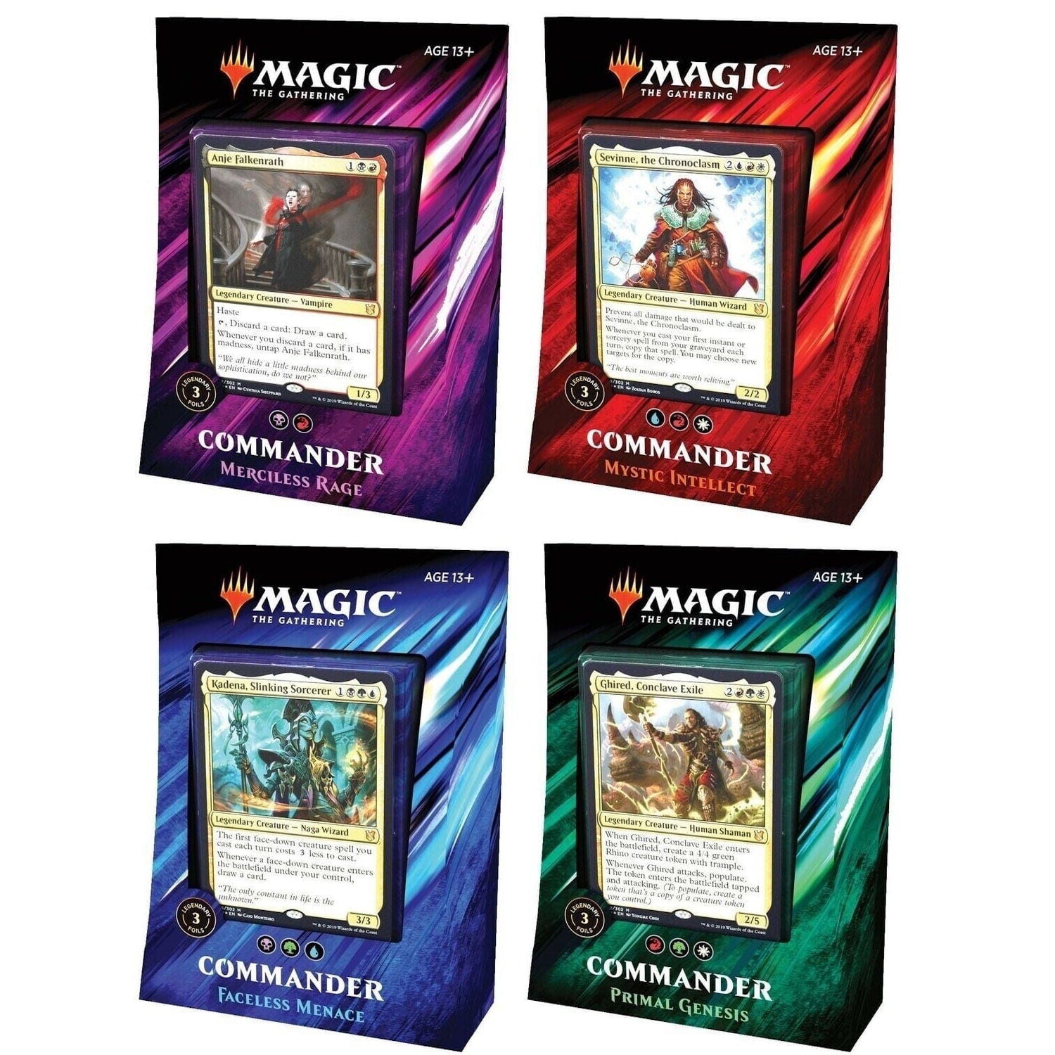 Wizards of The Coast - Magic: The Gathering TCG: Commander 2019 - Set of 4