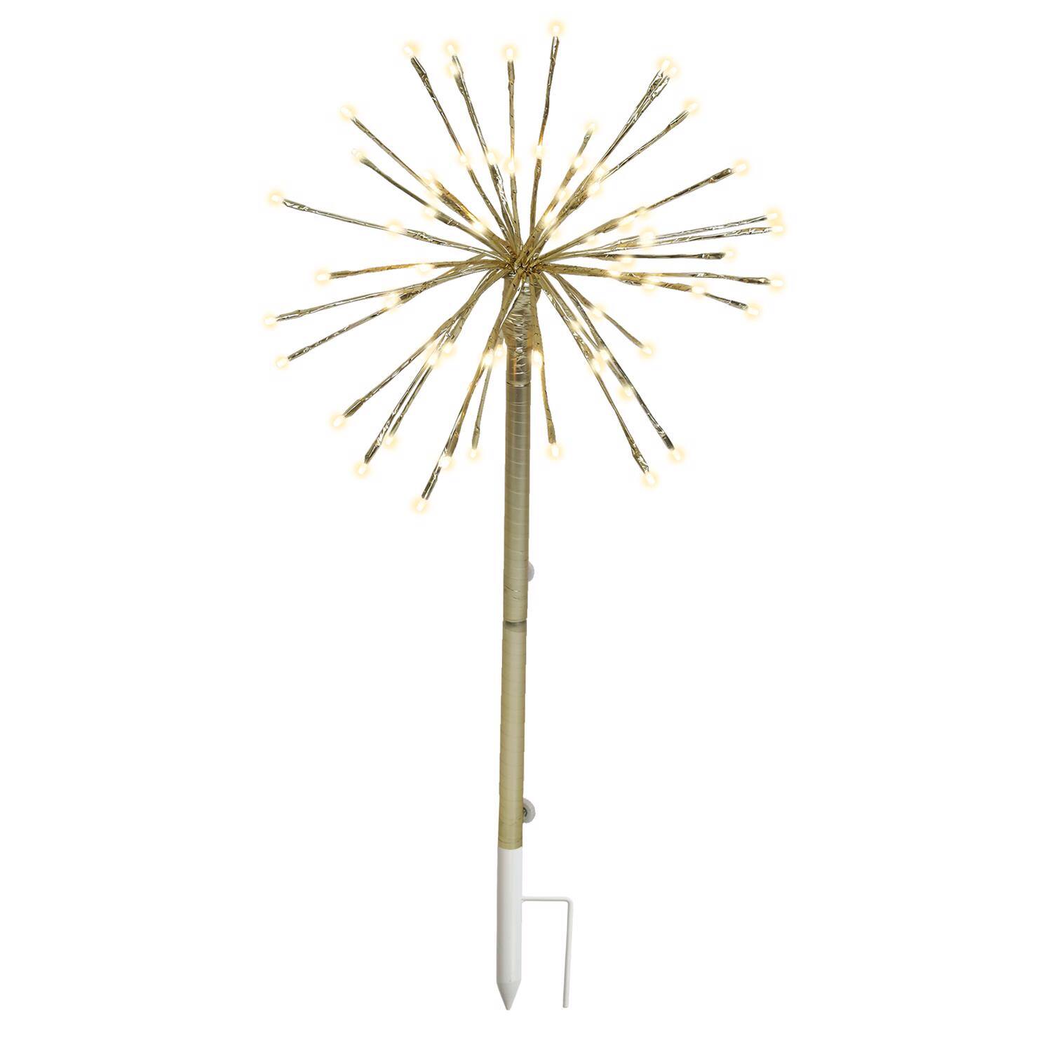 Left. Celebrations - Celebrations LED Warm White Gold Radiant Blast 16 in. Pathway Decor - Warm White.