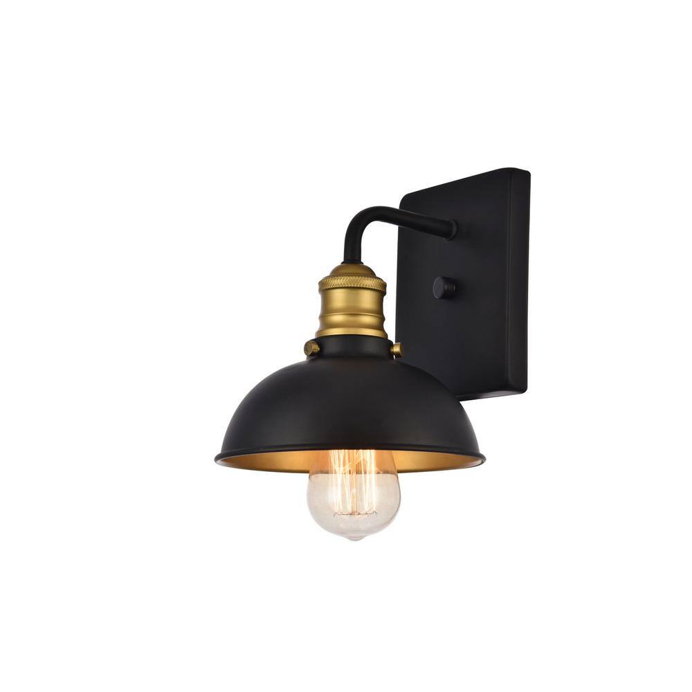 Alt View 1. Living District - Anders Collection Wall Sconce D7.1 H8.3 Lt:1 Black and Brass Finish - Black And Brass.