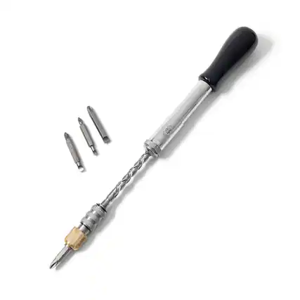 Front. Kings County Tools - 12-Inch Yankee Screwdriver - Silver and Black.