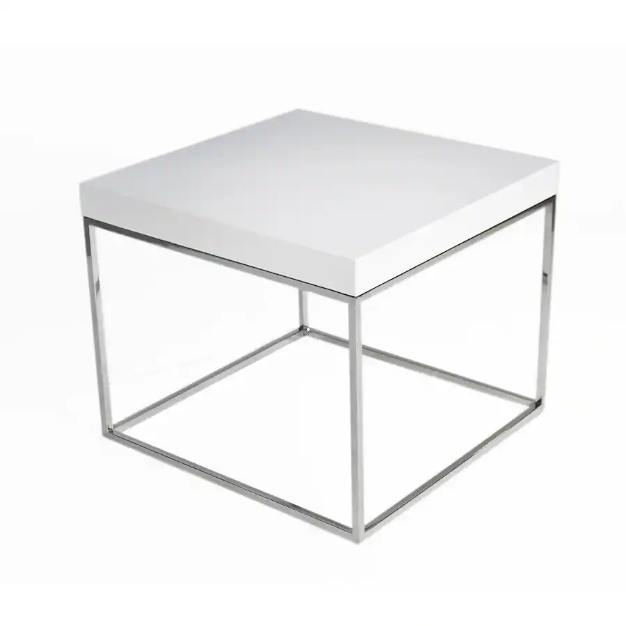 Zen Side Table Manhattan Lane Zen 24 Inch Side End Table, Square, Lacquer Top, Chrome ...