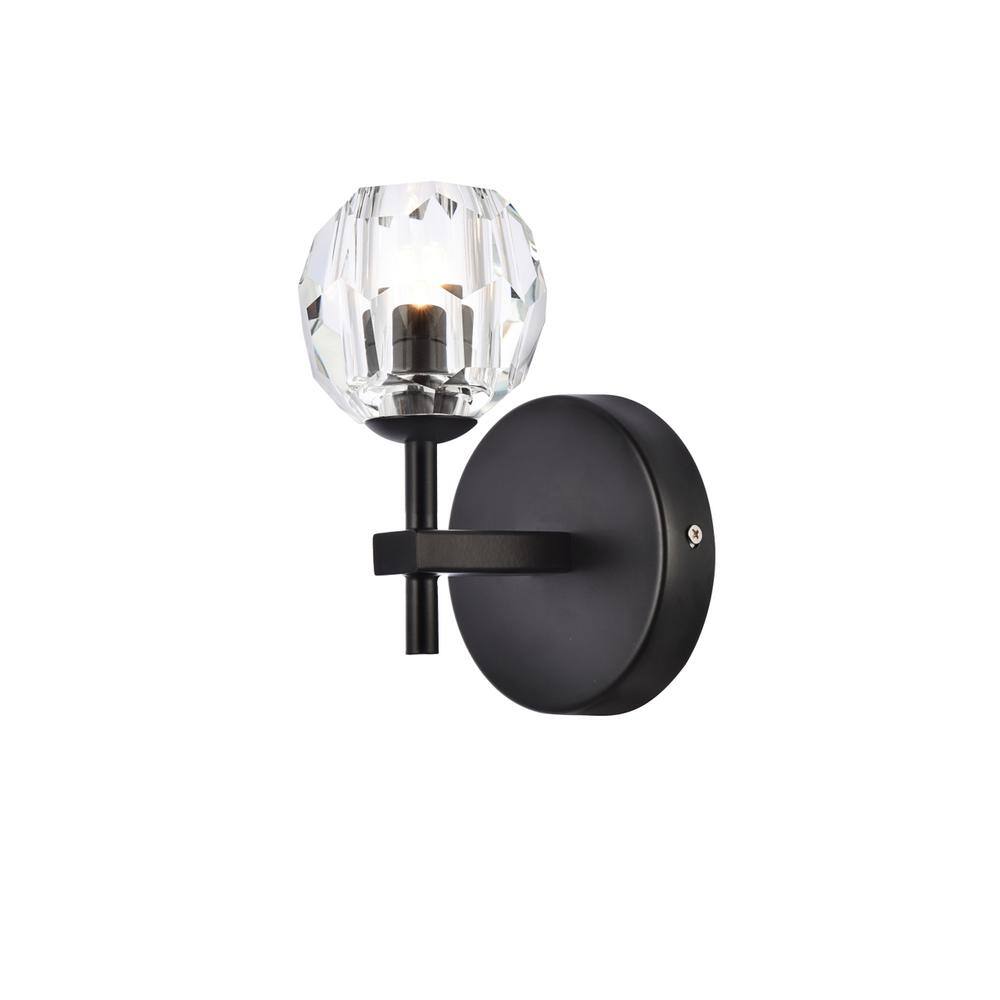 Alt View 2. Elegant Lighting - Eren 1 light Black wall sconce - Black.