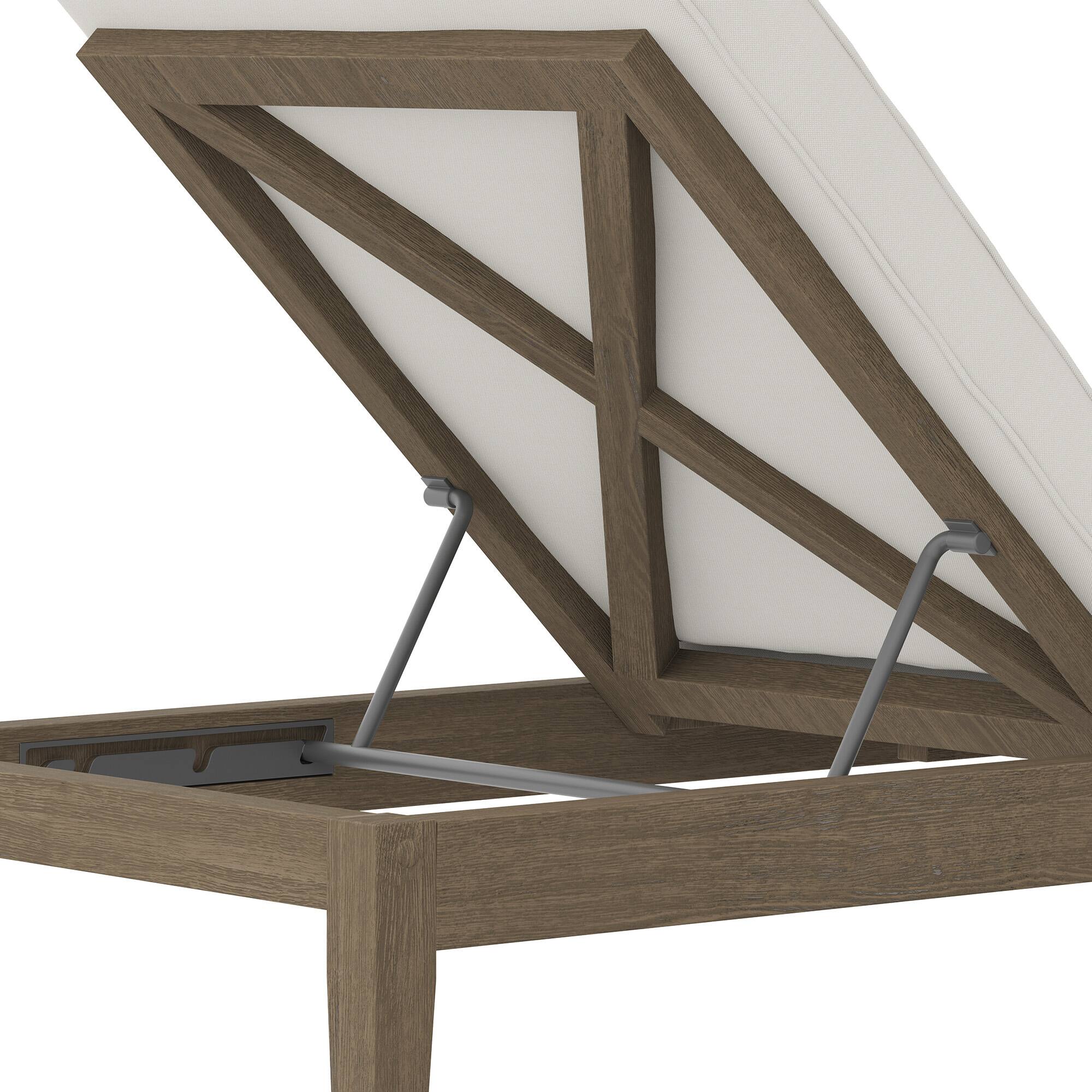 Alt View 6. Modway - Northlake Outdoor Patio Teak Chaise Lounge by Modway - Weathered Gray White.