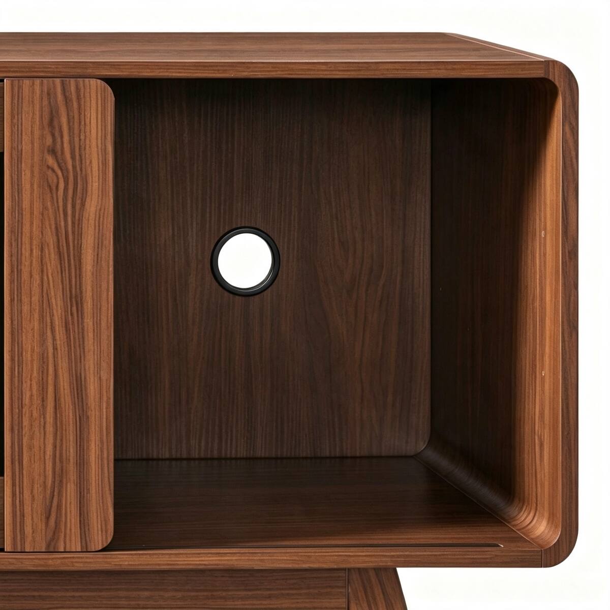 Alt View 7. Loheer - Loheer 78 inch electric fireplace tv stand for 85 inch tv, Walnut - Walnut.