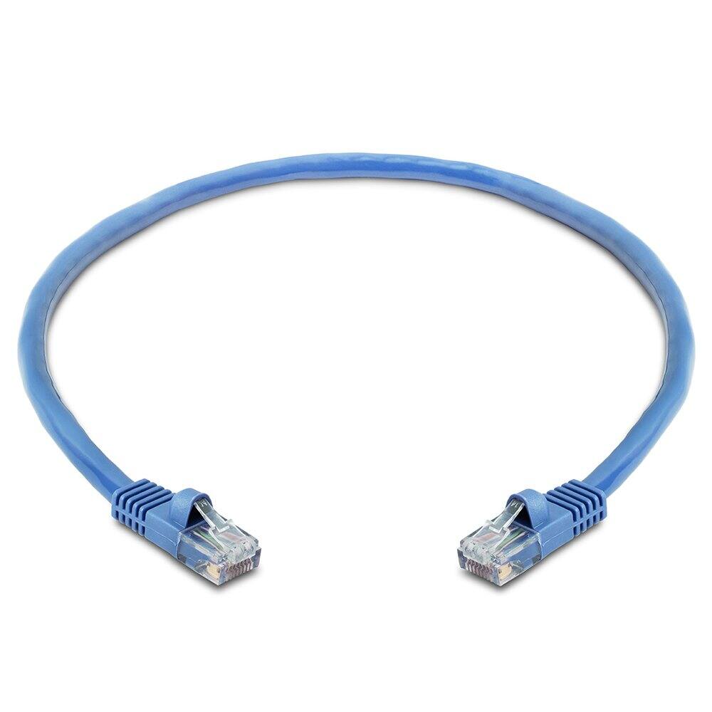 Angle. Cmple.com - Cmple - 10 Pack Cat5e Ethernet Cable 1.5ft Internet Cables, RJ45 Connectors 1Gbps LAN Patch Cord 350Mhz Wire - Blue - Blue.