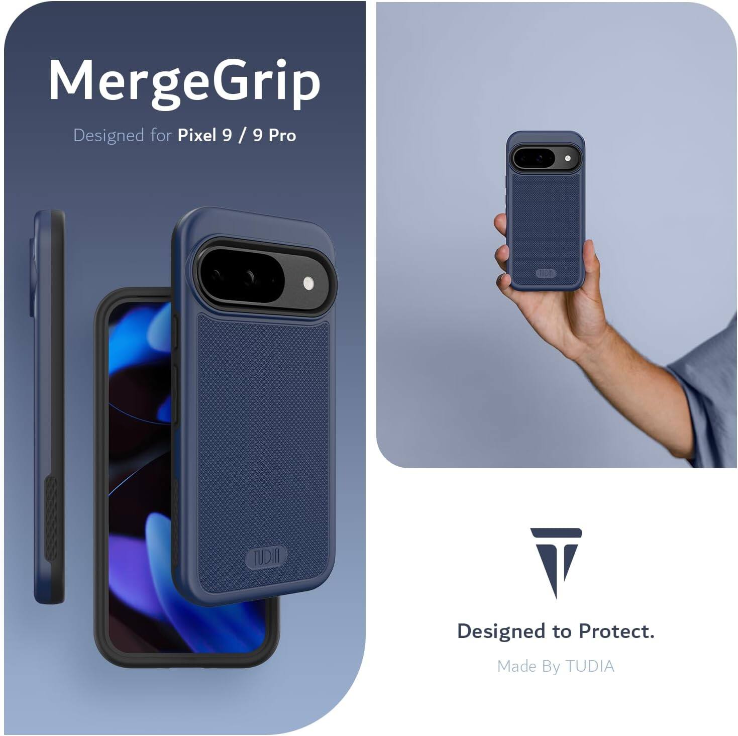 MergeGrip  
Designed for Pixel 9 / 9 Pro  

Designed to Protect.  
Made By TUDIA