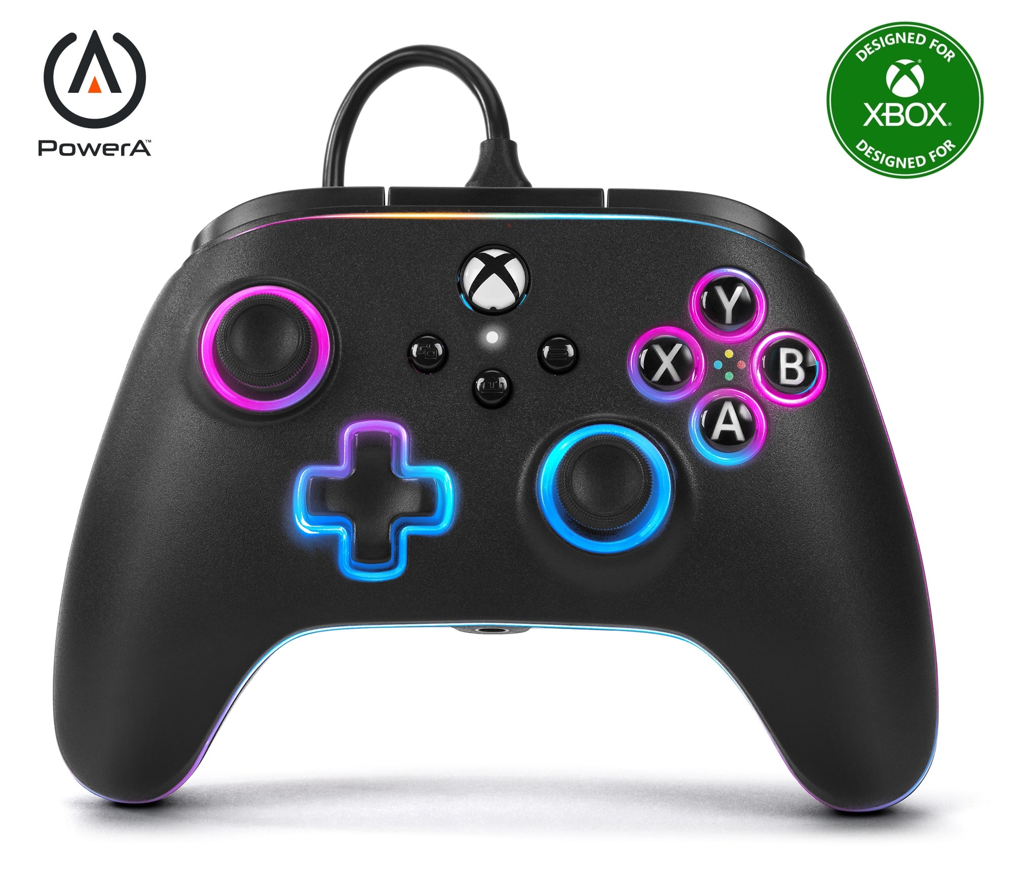 PowerA - Advantage Wired Controller for Xbox Series X|S with Lumectra - Black - Front_Zoom