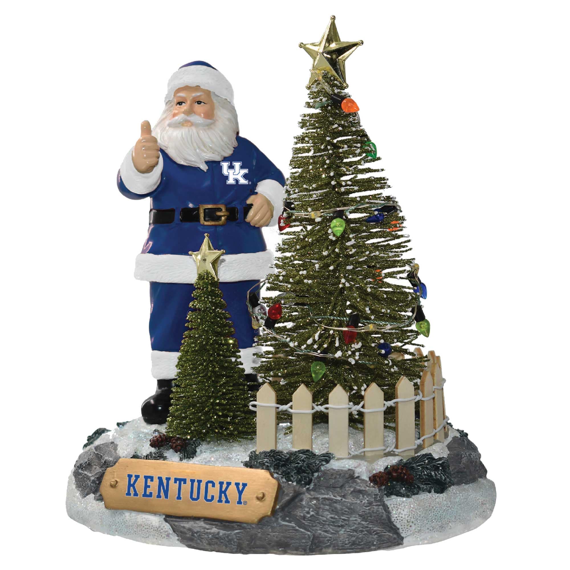 Front. The Memory Company - Kentucky Wildcats Santa Figurine with LED Tree - Multicolor.