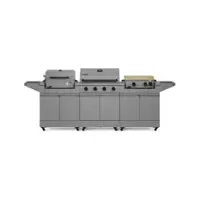 TYTUS Grills - Modular Grilling Collection 4-Burner Gas Grill, Charcoal Grill with Cart and Gas Griddle with Cart - gray - Front_Zoom
