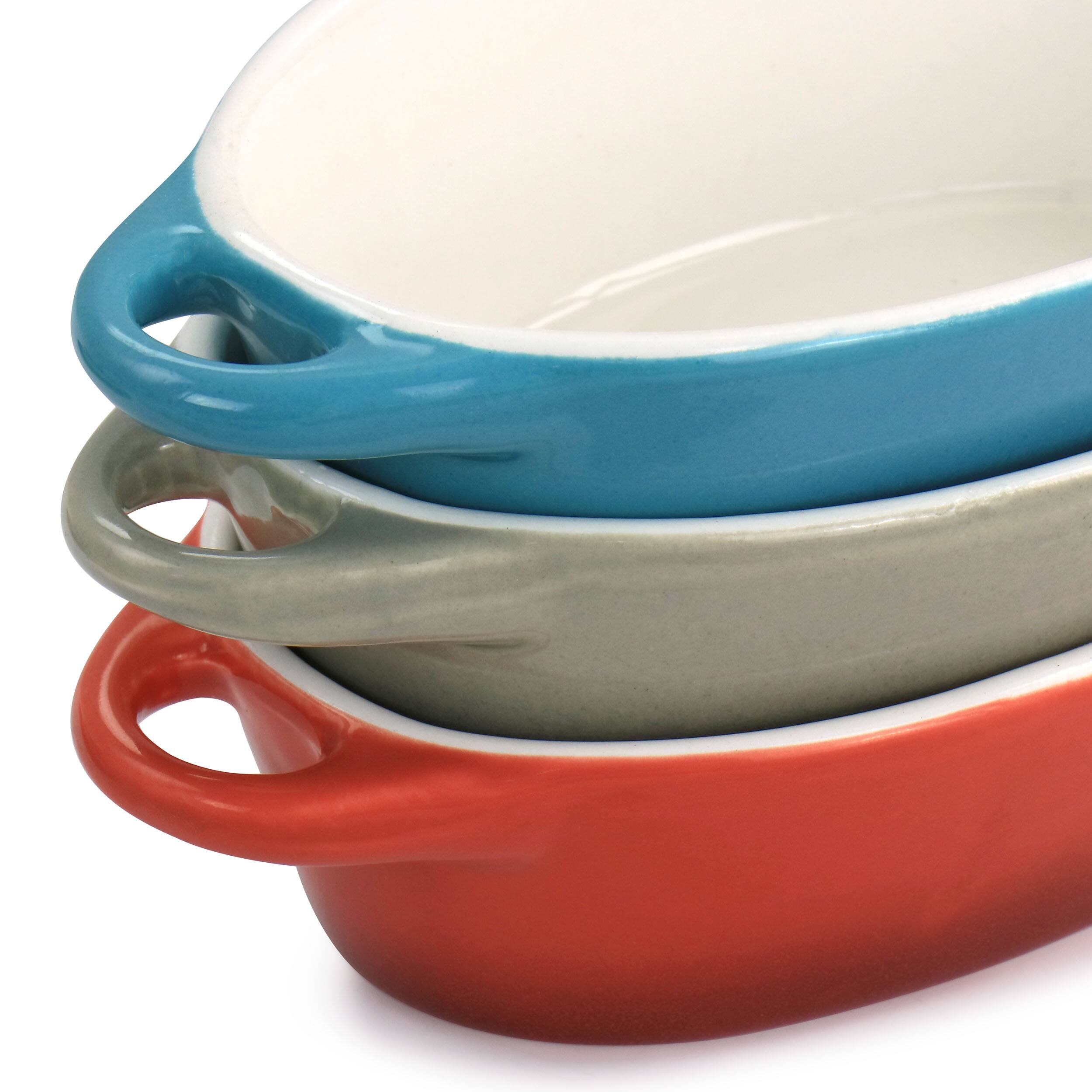 Alt View 4. Crock-Pot - Crockpot Wexford 3 Piece 6.7oz Stoneware Mini Oval Casserole Set in Assorted Colors - Assorted.