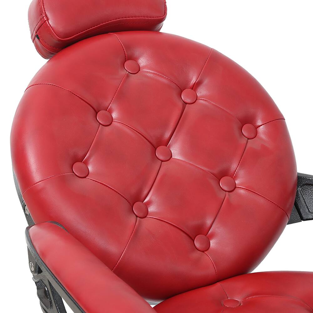 Alt View 7. Winado - Vintage Heavy Duty Recline Barber Chair Salon Beauty All Purpose Equipment with Towel Rack, Removable Headrest, Footrest - Red.