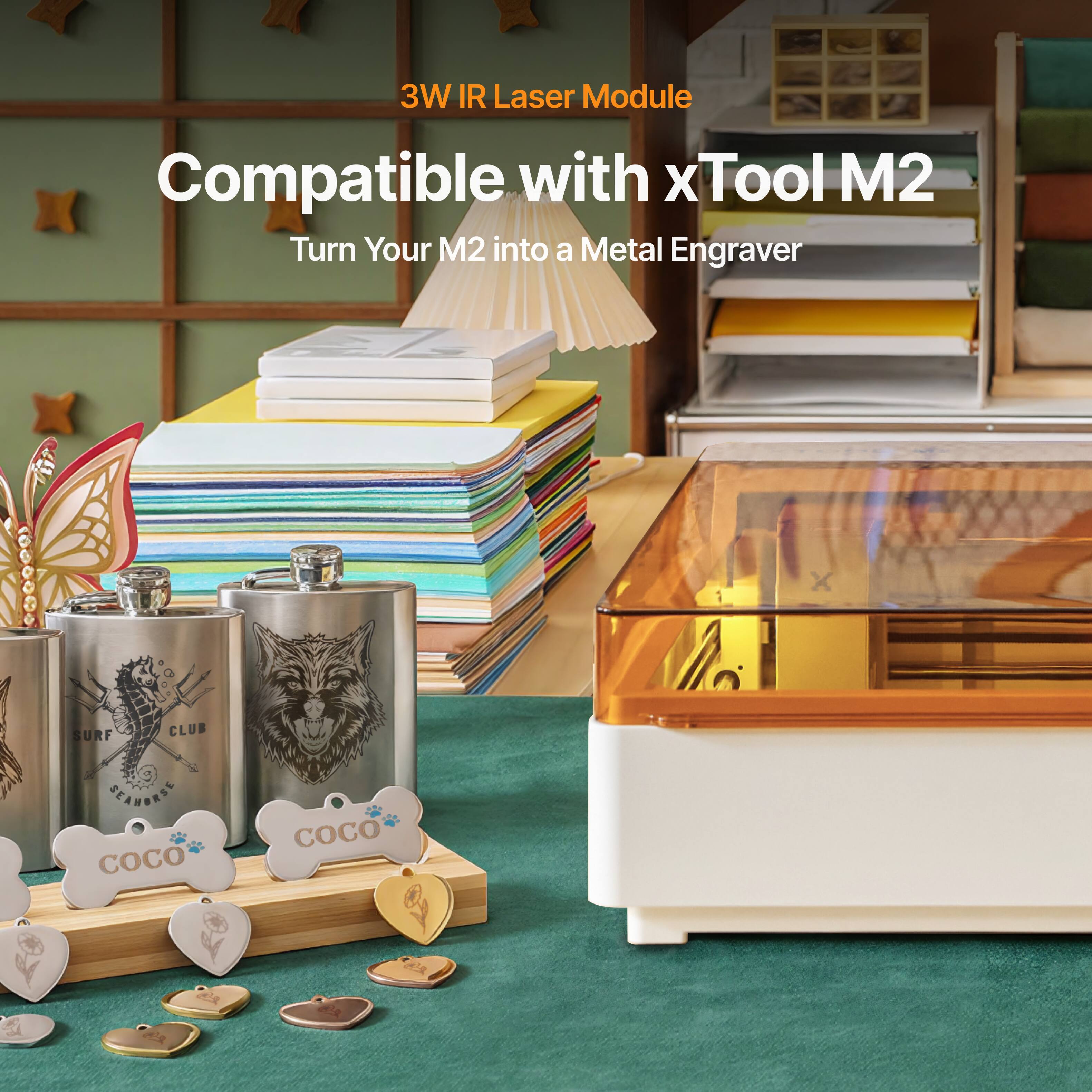 3W IR Laser Module Compatible with xTool M2 Turn Your M2 into a Metal Engraver SURF CLUB BEARBRSE COCO COCO