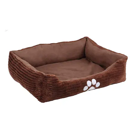 Front. Smart Pet Toys - REVERSIBLE DESIGN BOLSTER PET BED - Brown.