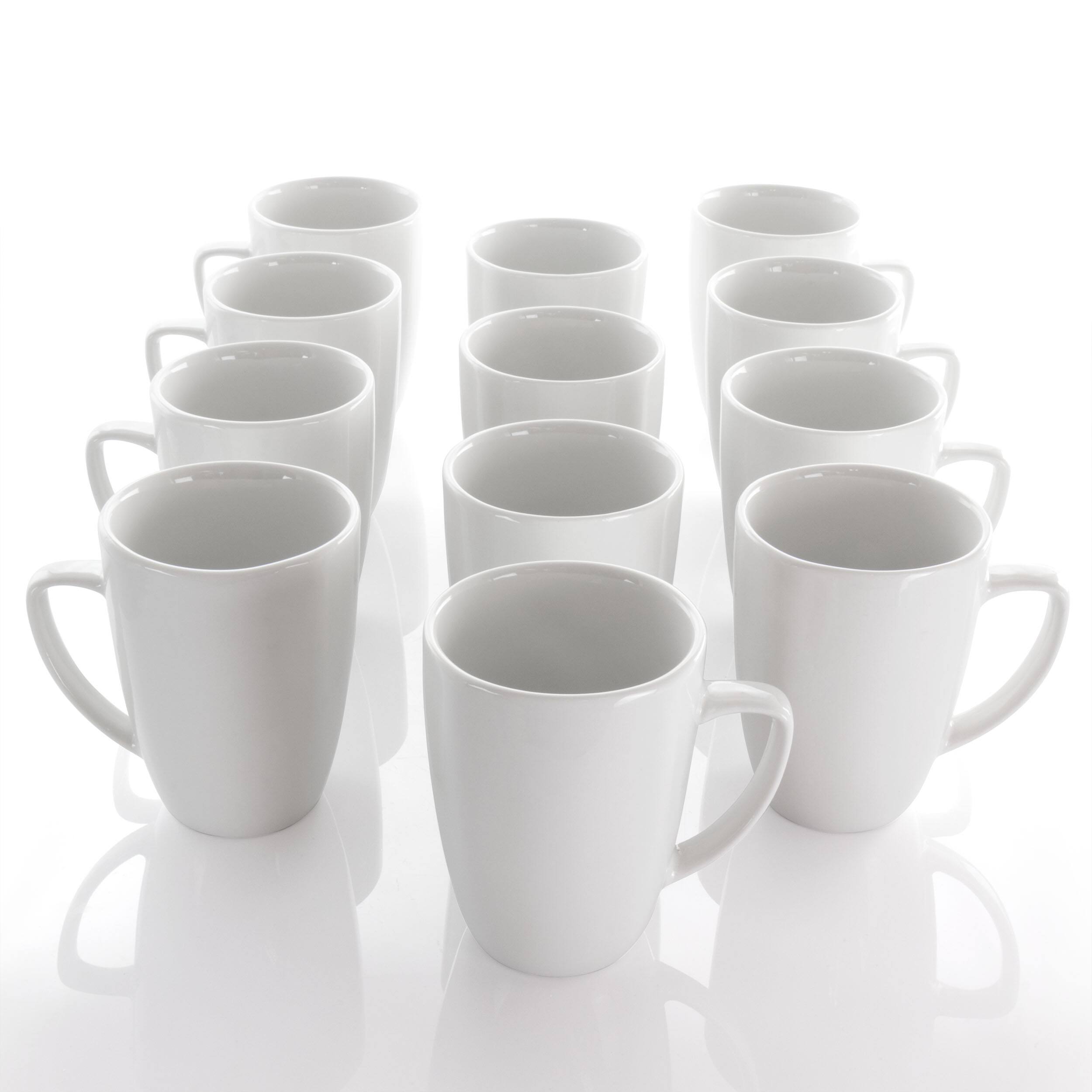 Alt View 9. Elama - Elama Riley 12 Piece 12 Ounce Porcelain Mug Set in White - White.