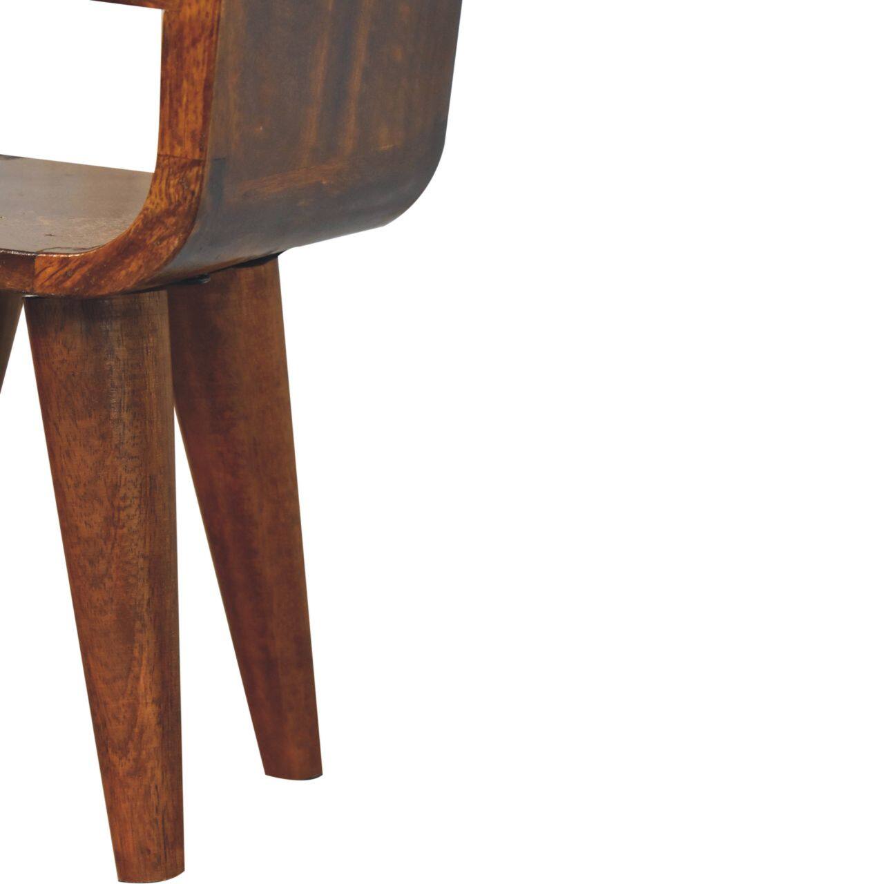 Alt View 4. Artisan Furniture - Artisan Furniture Solid Wood Extra Mini Chestnut Curve Lower Bedside, 1 Drawer, 1 Open Slot, Dark Brown - Dark Brown.