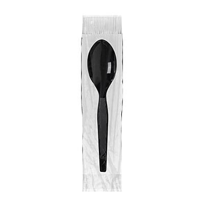 Alt View 1. Dixie - Grab 'N Go Individually Wrapped Medium-Weight Spoon, Dispenser Box, 90/Pack - Black.