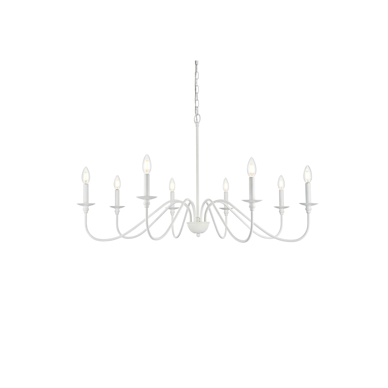 Left. Living District - Rohan 42 inch chandelier in White - White.