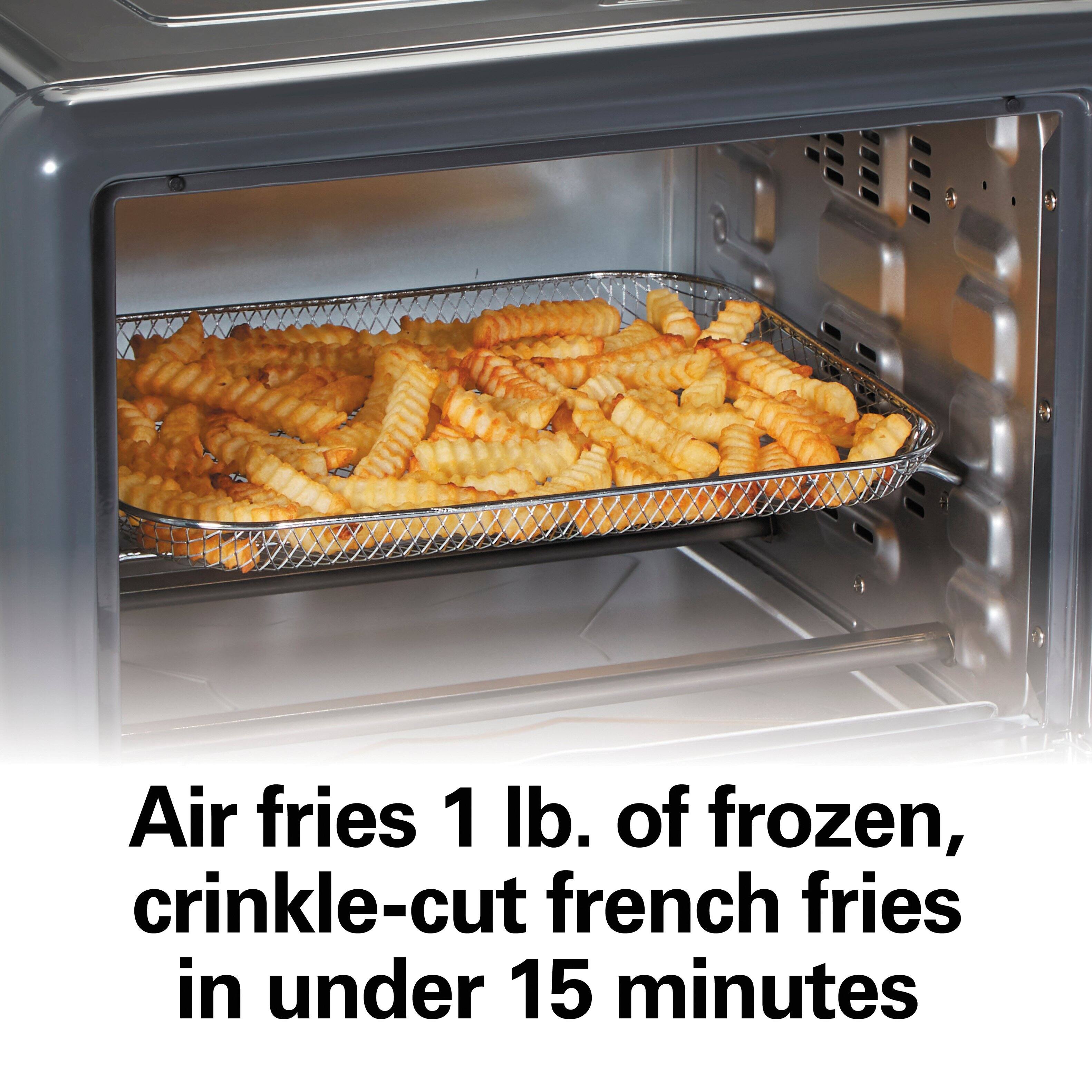 Air fries 1 lb. of frozen, crinkle-cut french fries in under 15 minutes
