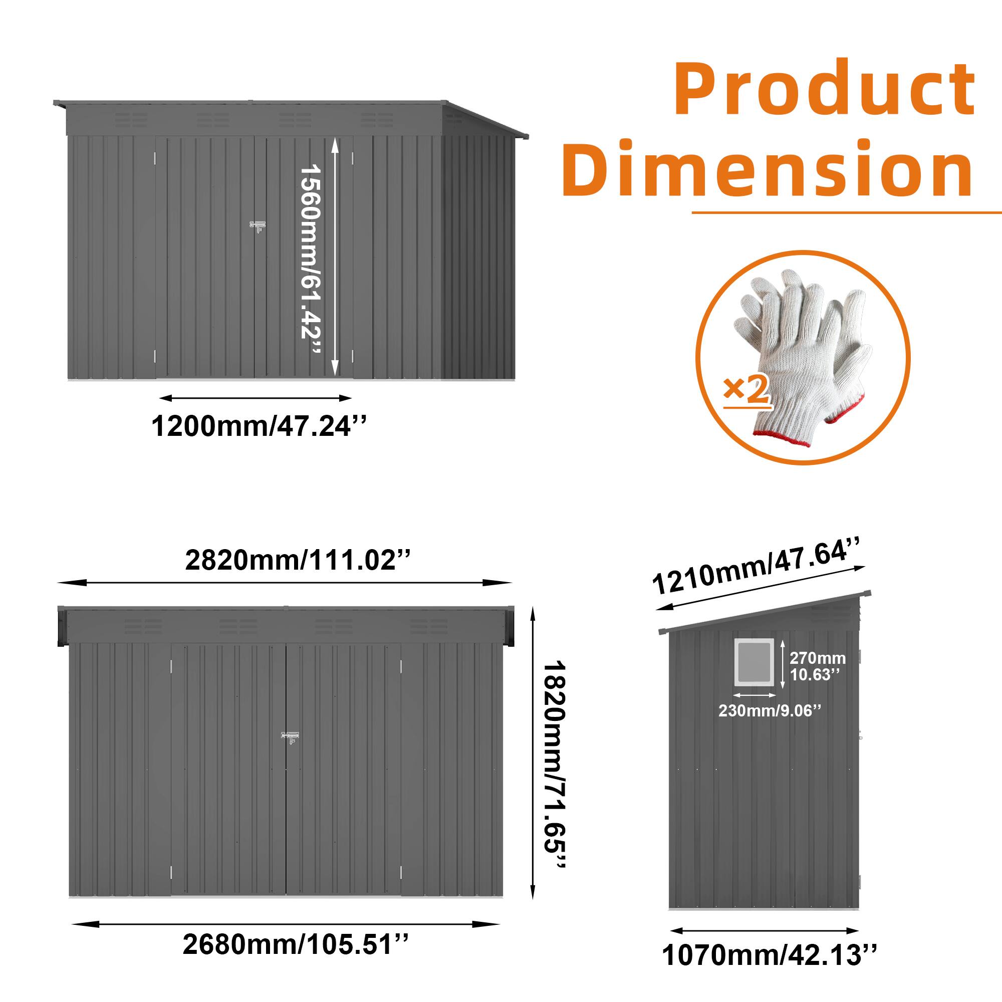 Product Dimension x2

1560mm/61.42"  
1200mm/47.24"  
2820mm/111.02"  
1820mm/71.65"  
2680mm/105.51"  
1210mm/47.64"  
1070mm/42.13"  
270mm/10.63"  
230mm/9.06"