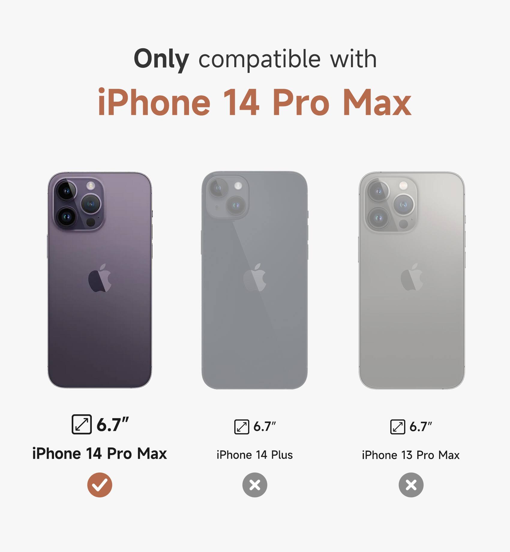 Only compatible with iPhone 14 Pro Max 6.7" iPhone 14 Plus iPhone 13 Pro Max