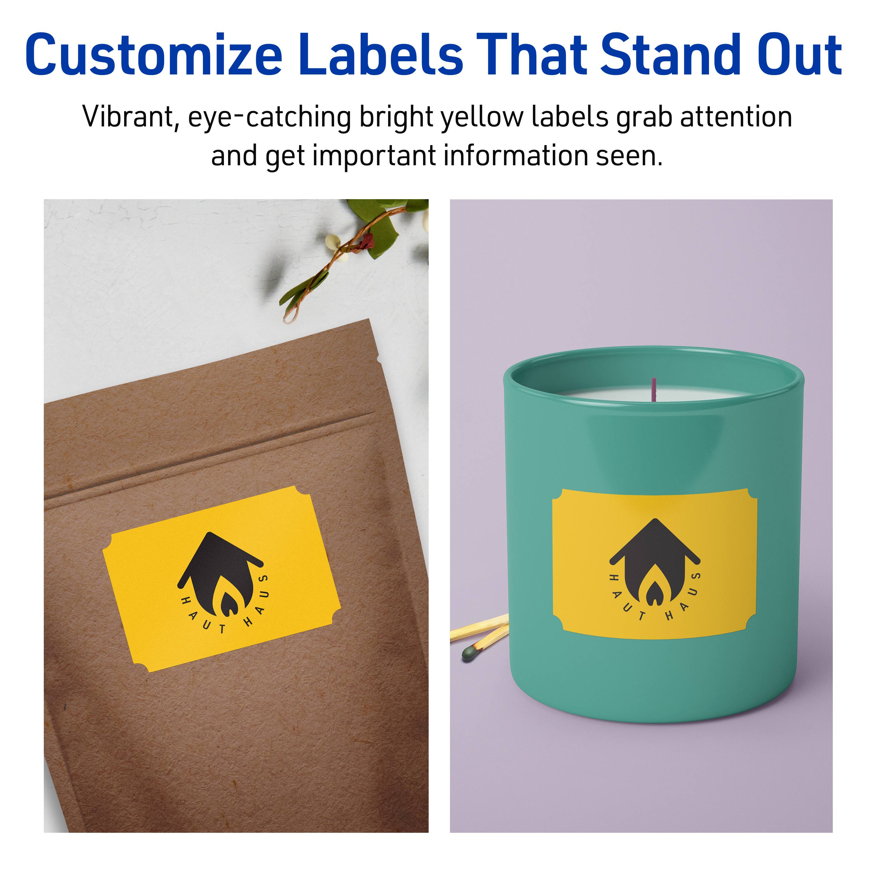 Avery Rectangle Scalloped Labels, Bright 2