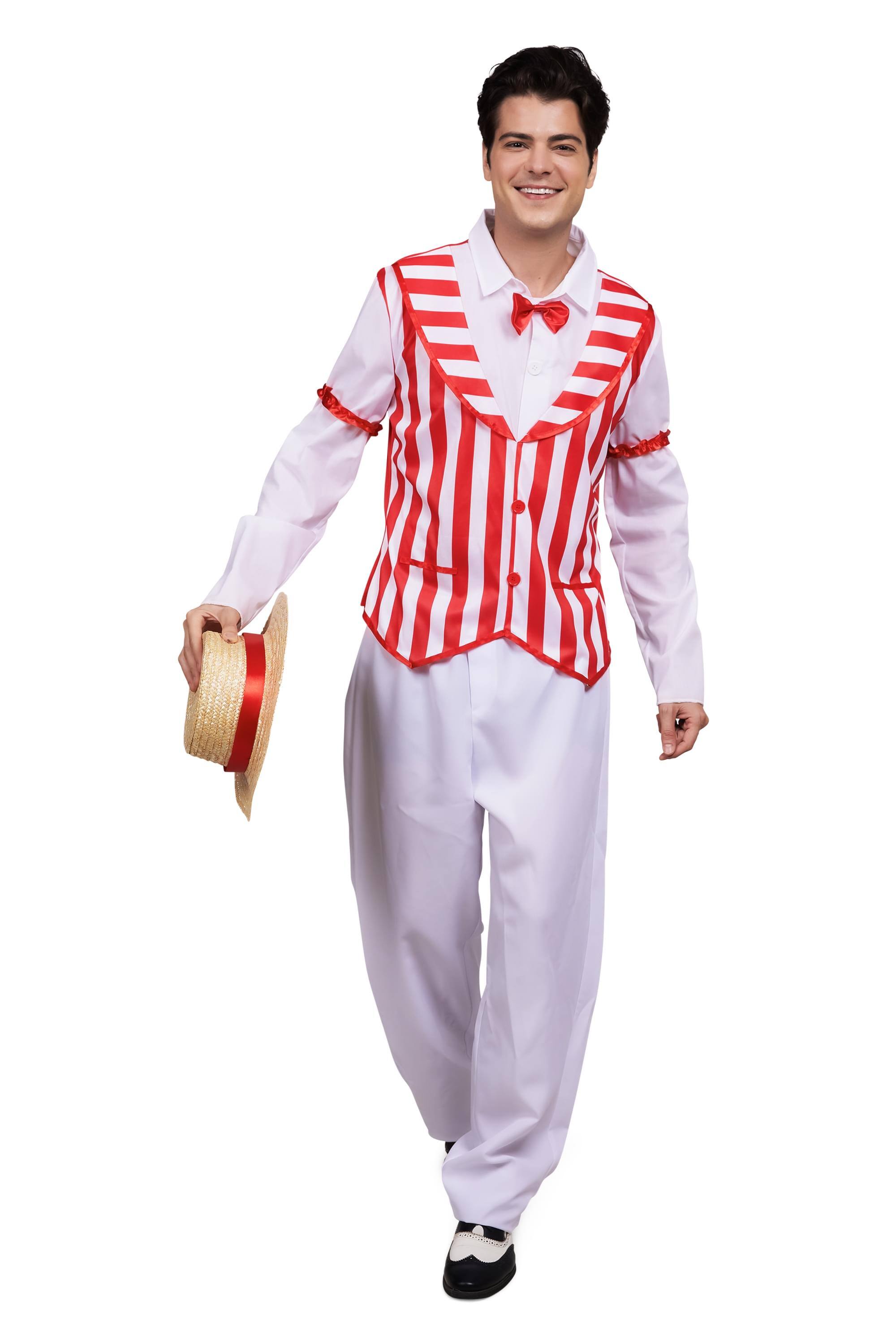 Alt View 3. Toynk - Barbershop Quartet Adult Costume | X-Large - Red/White.