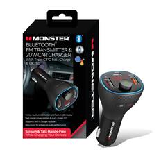 MONSTER BLUETOOTH FM TRANSMITTER & 20W CAR CHARGER With Type-C PD Fast Charge & QC 3.0
- 5-Way multifunction button and built-in LED display
- Fast charge power delivery & quick charge 3.0
- Supports Siri & Google Assistant
- Bass boost for enhanced audio performance
- Stream & Talk Hands-Free While Charging Your Devices
MONSTER POJOW 106 - MONSTER QC3.0