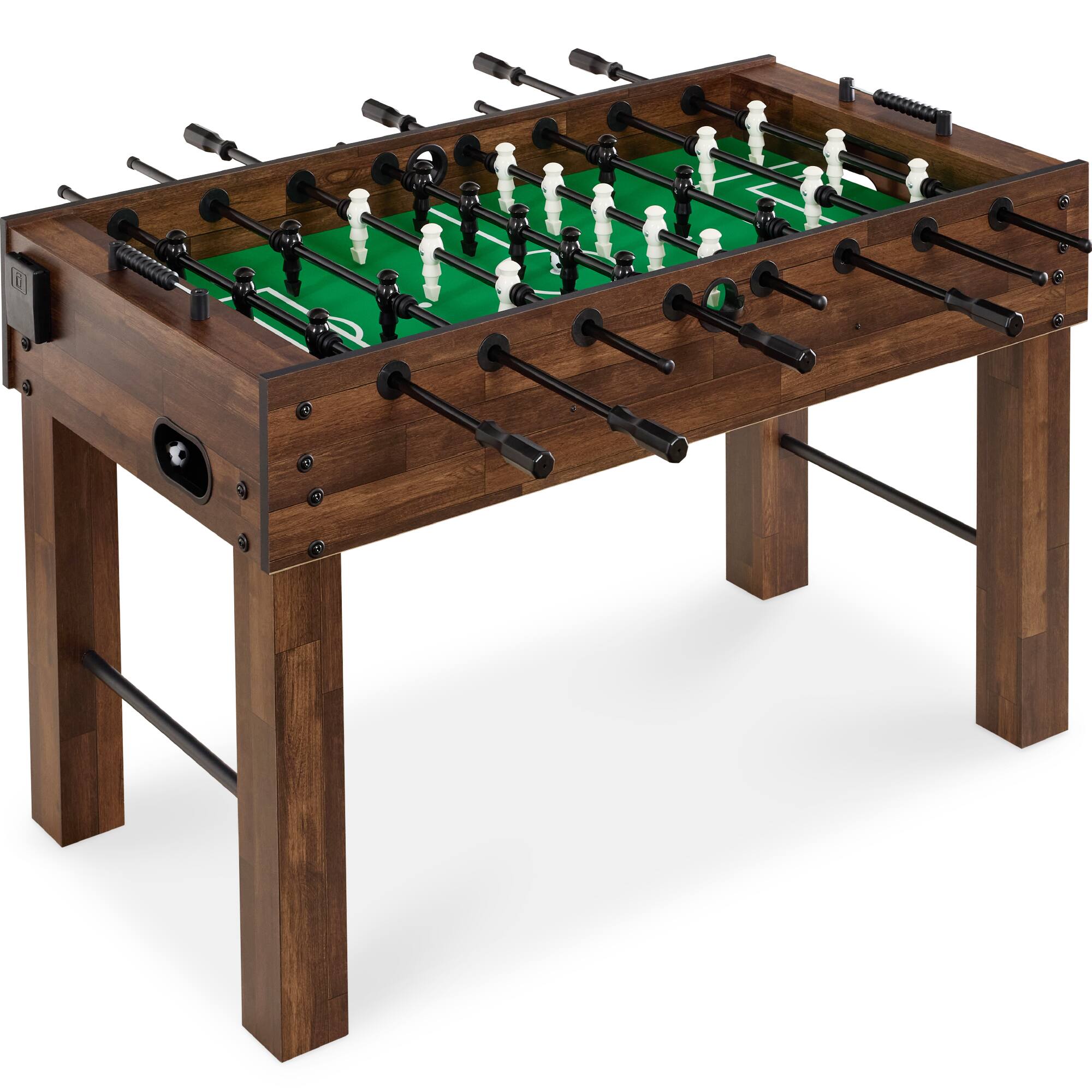 Best Choice Products - Large 54in Full-Size Foosball Table for Home, Game Room w/ 2 Balls, 2 Cup Holders - Walnut