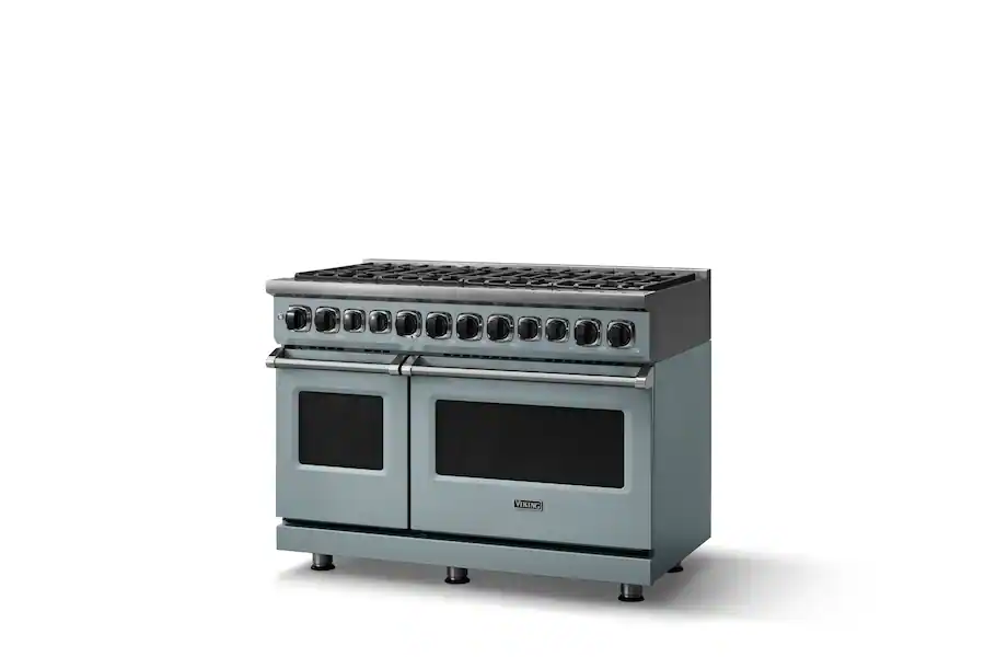Wide Line Precision Viking 48 in. Wide 8 Burner Dual Fuel Frestanding Sealed Buner ...