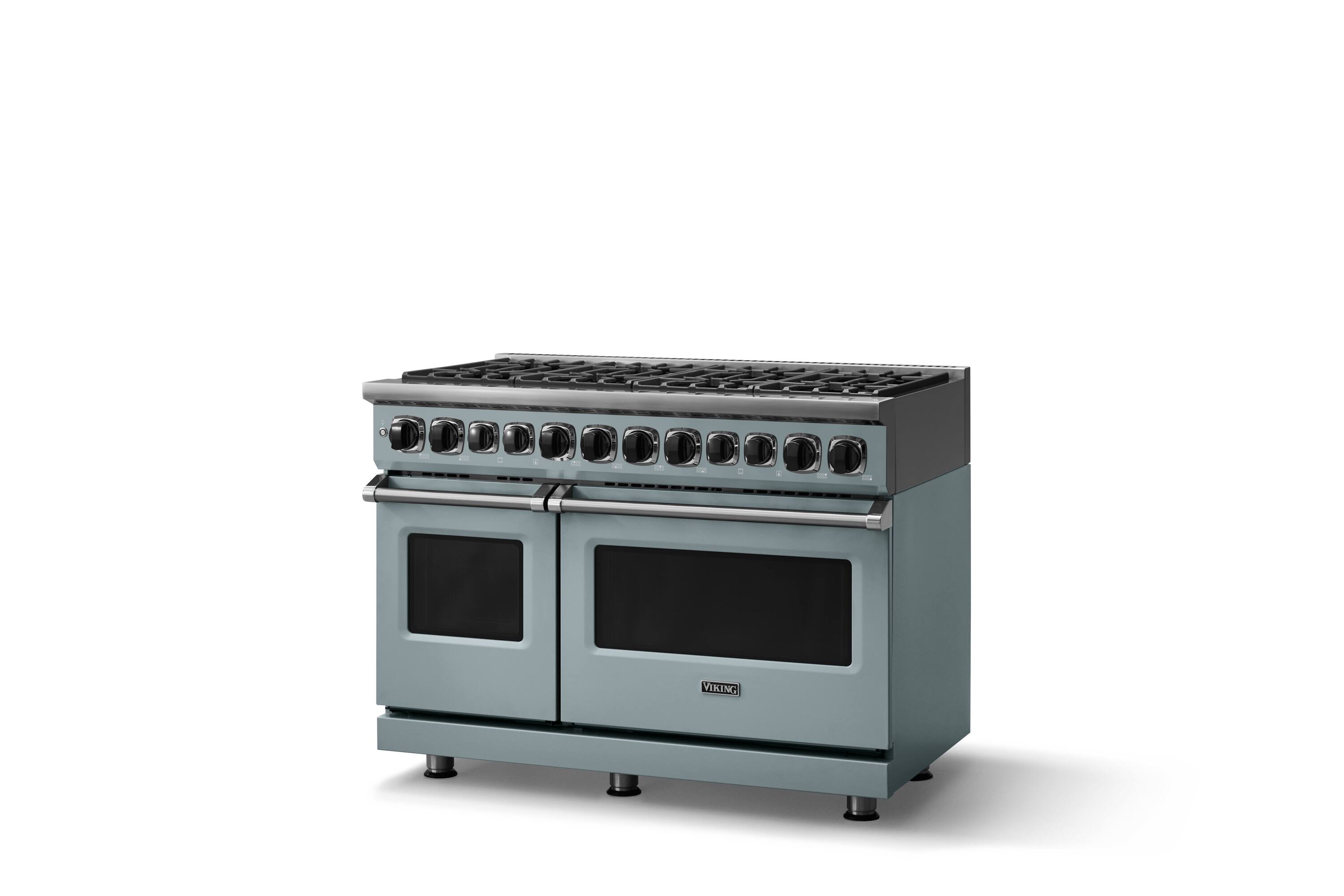Angle. Viking - 48"W. 7.3 Cu. Ft. 7Series Self-Clean Dual Fuel 8 Burner Range-November Sky - November Sky.