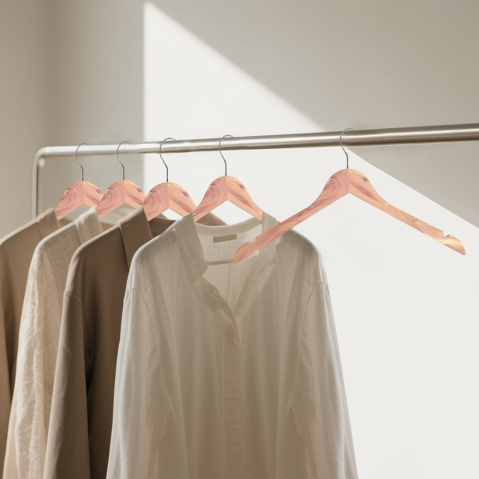 Alt View 2. BP4U - 24-Pack Premium Wooden Clothes Hangers, Cedar Wood Coat Shirt Top Hangers for Jackets, Shirts, Dresses - Cedar Wood.