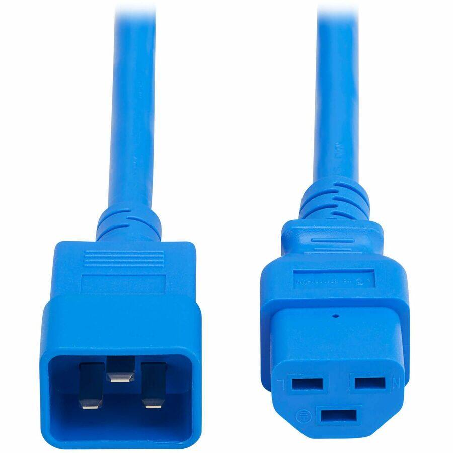 Alt View 6. Tripp Lite - Eaton Tripp Lite Series Power Cord, C20 to C21 - Heavy-Duty, 20A, 250V, 12 AWG, 2 ft. (0.6 m), Blue - For Network - Blue.