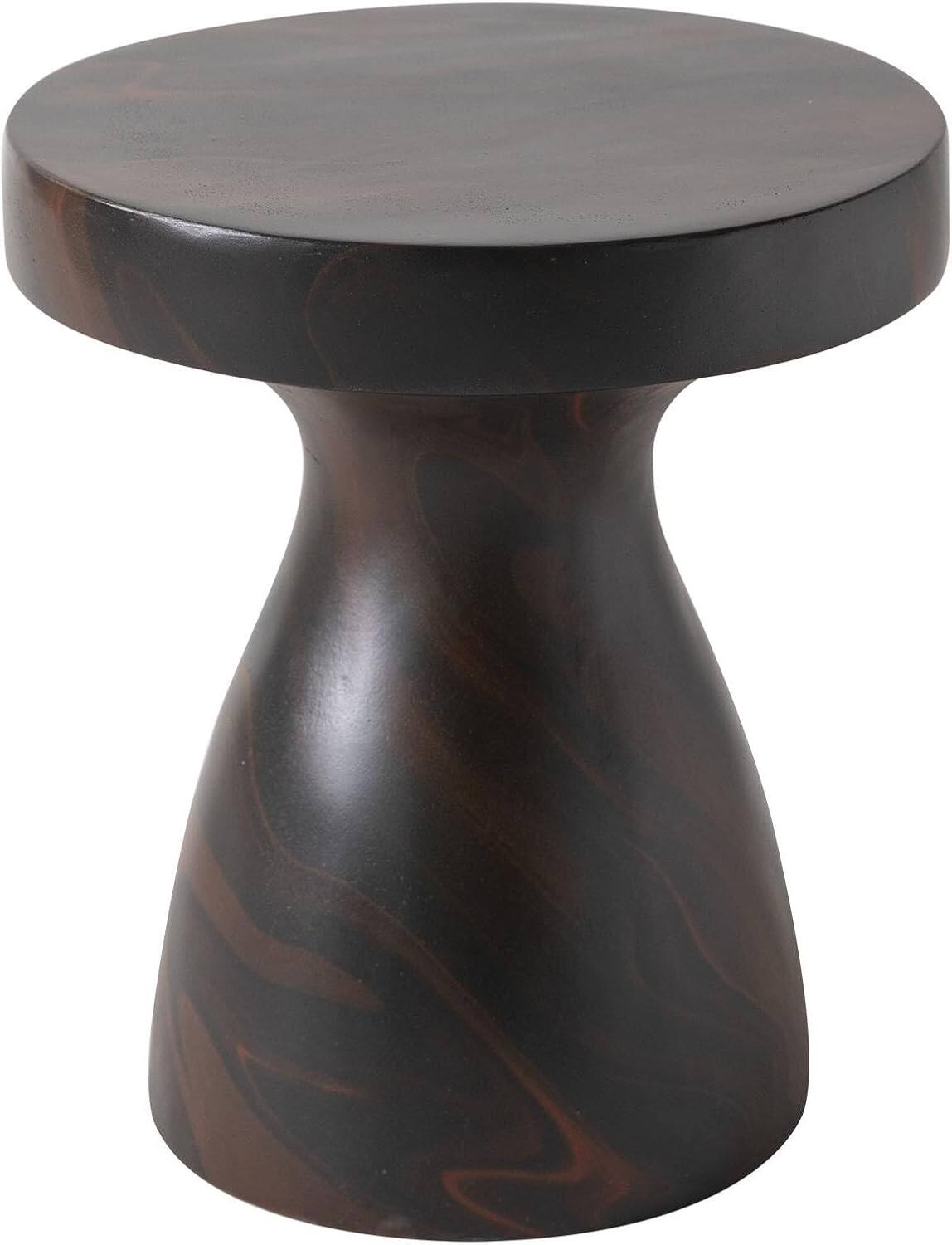 LeisureMod Wisp Hourglass Fiberstone Side Table, Modern Indoor/Outdoor ...
